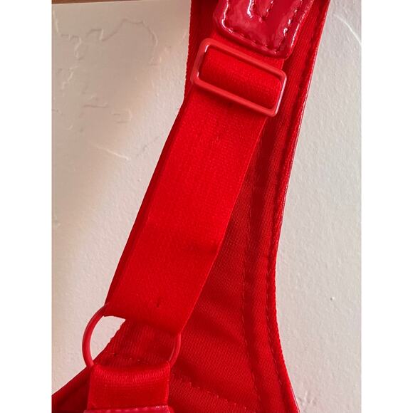 Adidas Originals X Ivy Park Latex Mini Dress Women's Size Medium Red - Picture 8 of 13